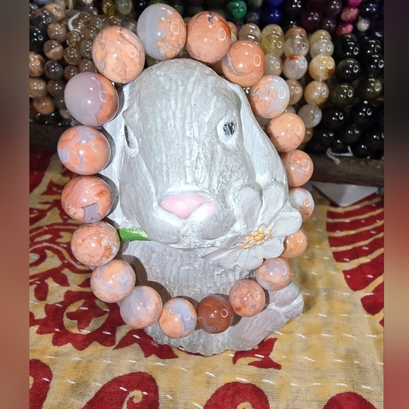 10mm Pink Petal Agate - Picture 4 of 6